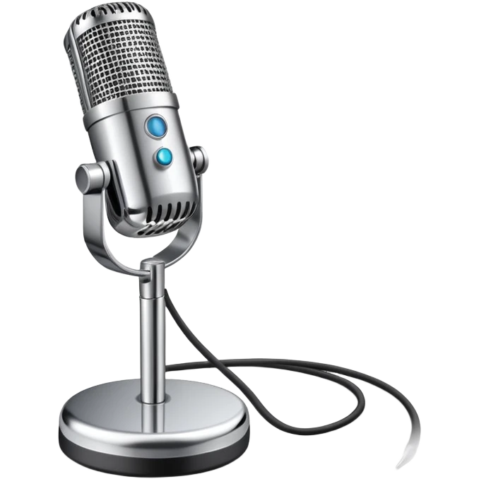 cardioid podcast microphone, with its base emoji