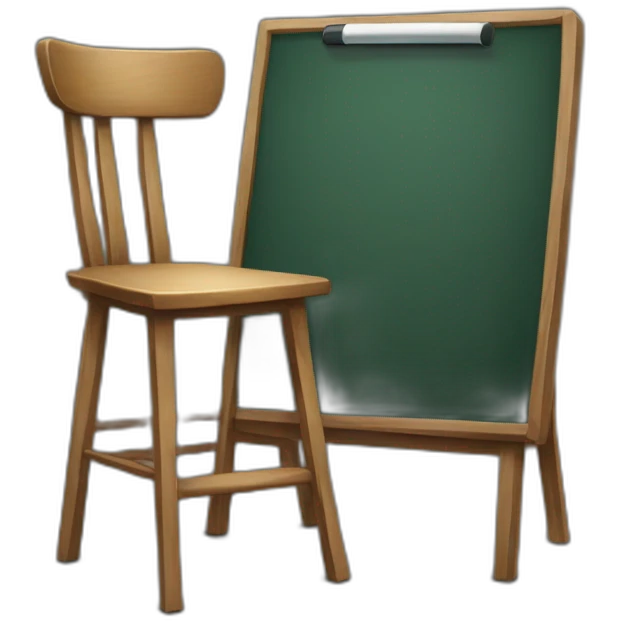 teacher's chair with a blackboard behind emoji