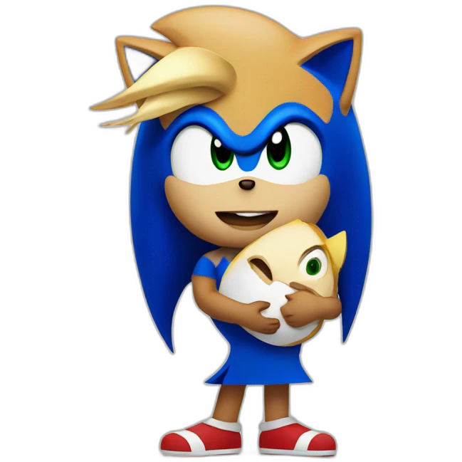 pregnant sonic looking angry holding child support bill emoji