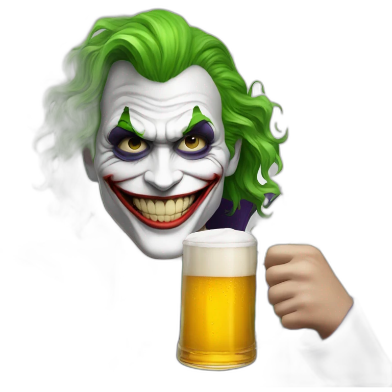 The joker with a beer emoji