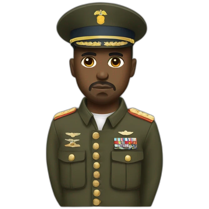 Kanye West military uniform and hat emoji