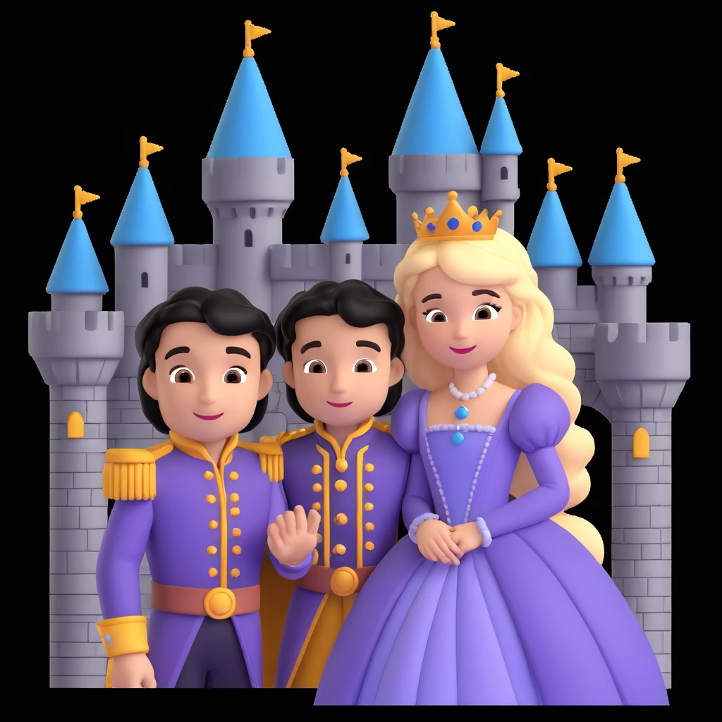 prince and princess disny dress close up photo in castle emoji