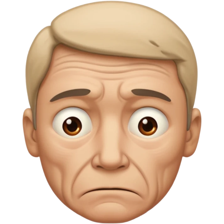 Make a sad face that has a body which is a man emoji