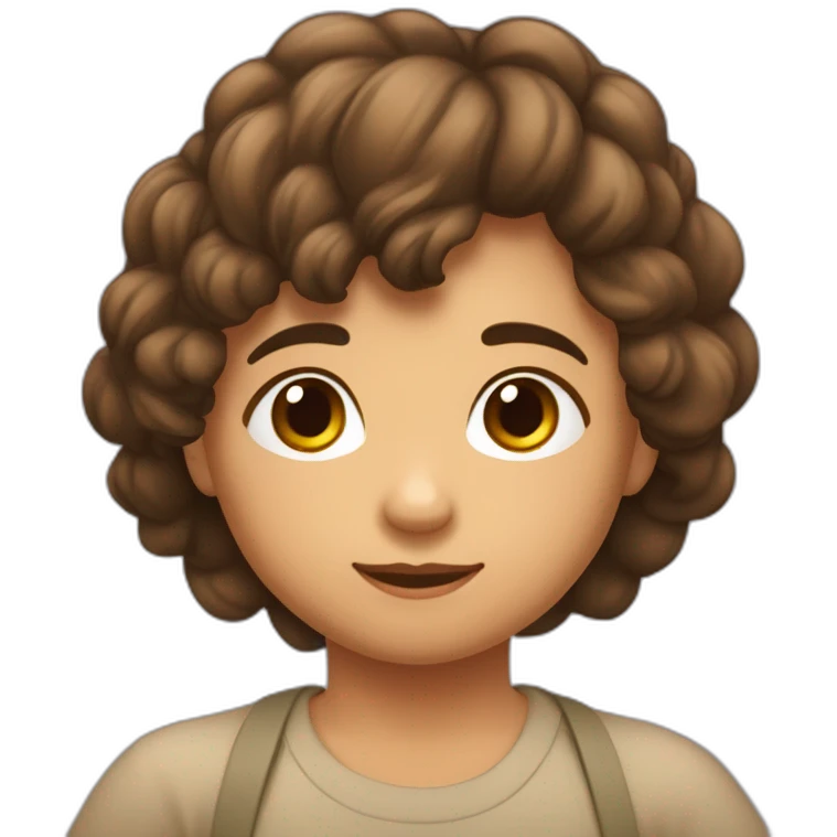 Niño cabello crespo de 4 años cara redonda  piel mestizo emoji
