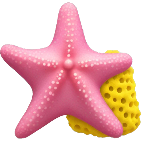 Pink Starfish and yellow sea sponge emoji