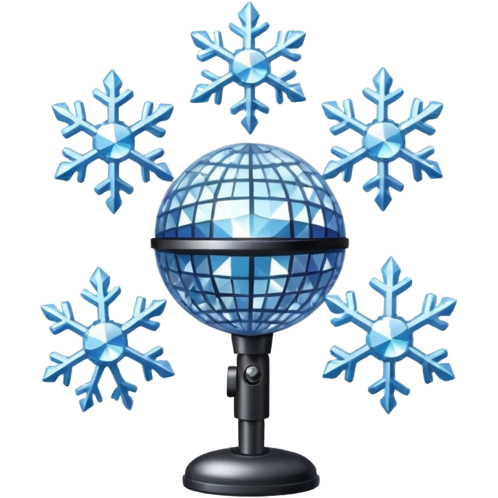 I want these emojis 💎🎤🪩❄️ in one frame with the number 17 emoji