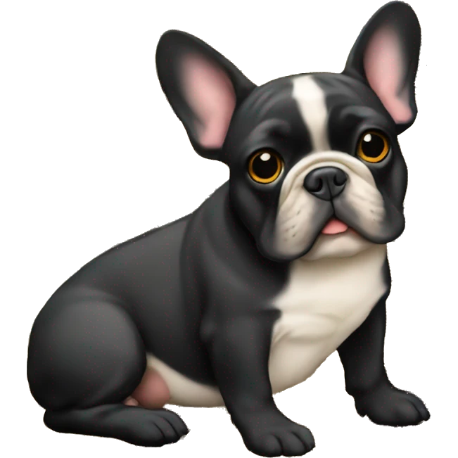 Black-and-tan French bulldog on gold coins   emoji