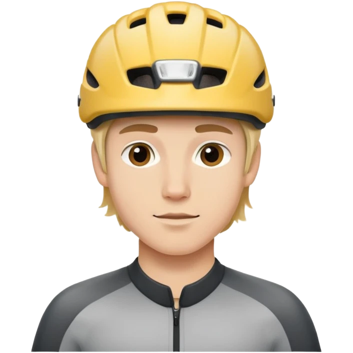 joven rubio con casco de bicicleta emoji