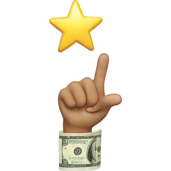 money hand gesture with 3 little stars on top  emoji