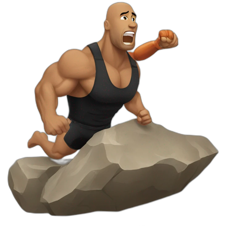 The rock catch emoji
