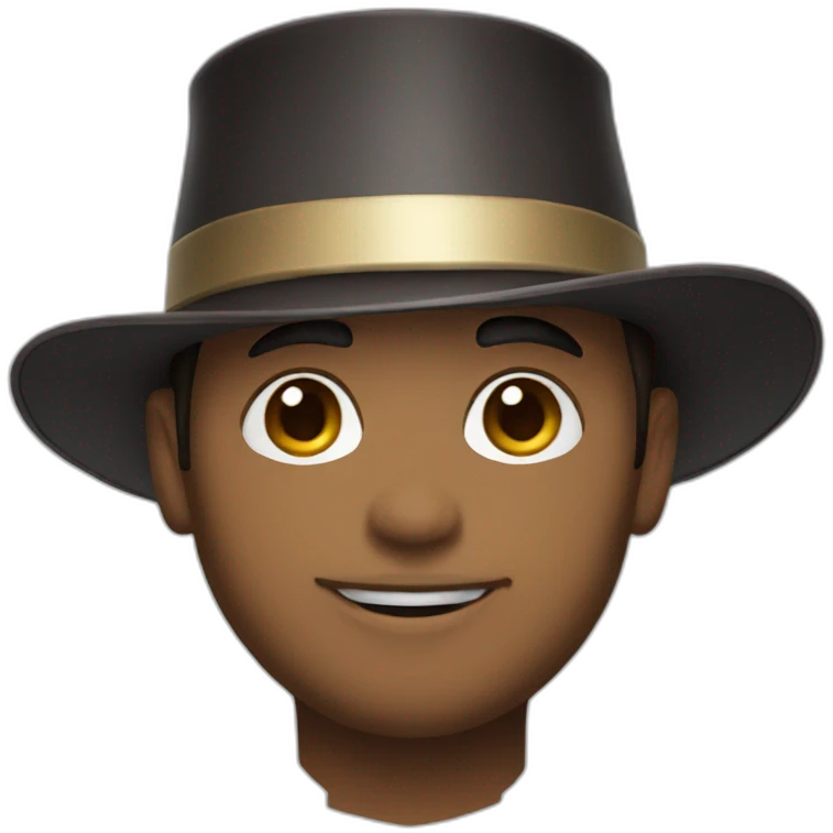 magician with side bangs, short and brown hair with magician hat emoji