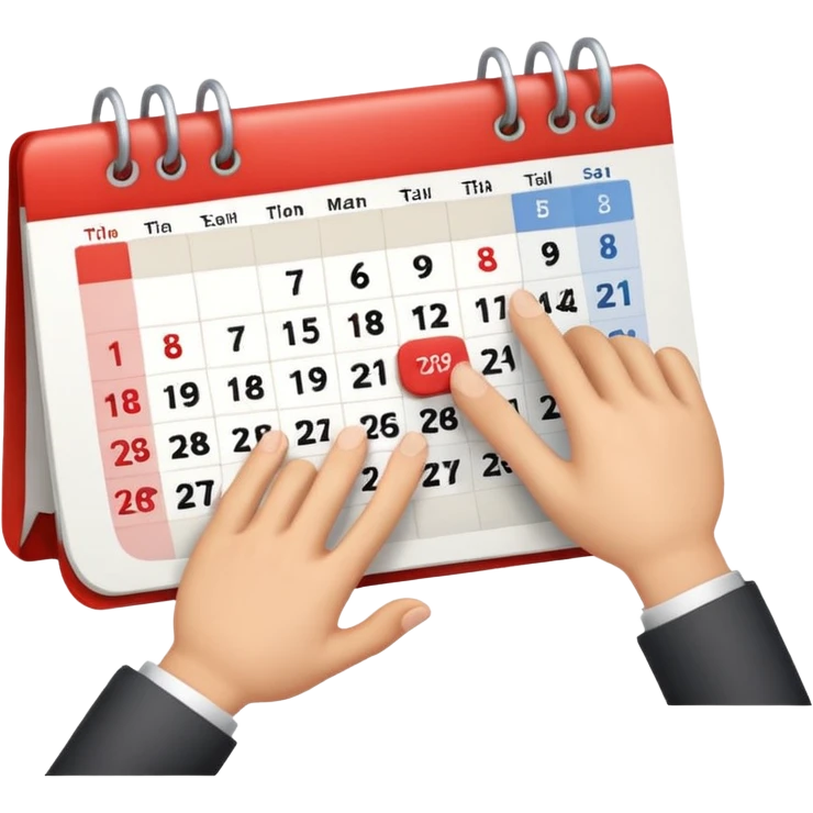 handshake with a calendar to represent a date emoji