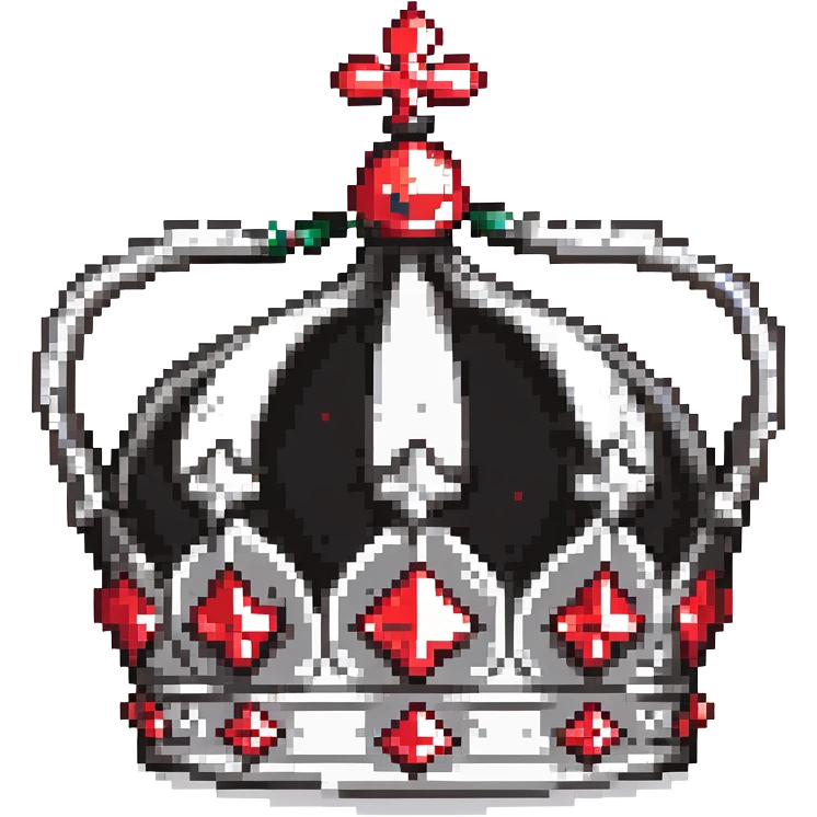 black crown with red jewels emoji