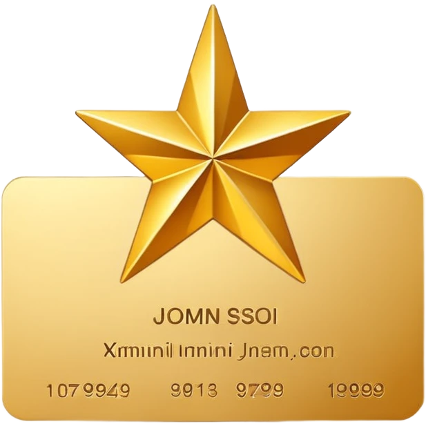 business card with a star symbol emoji