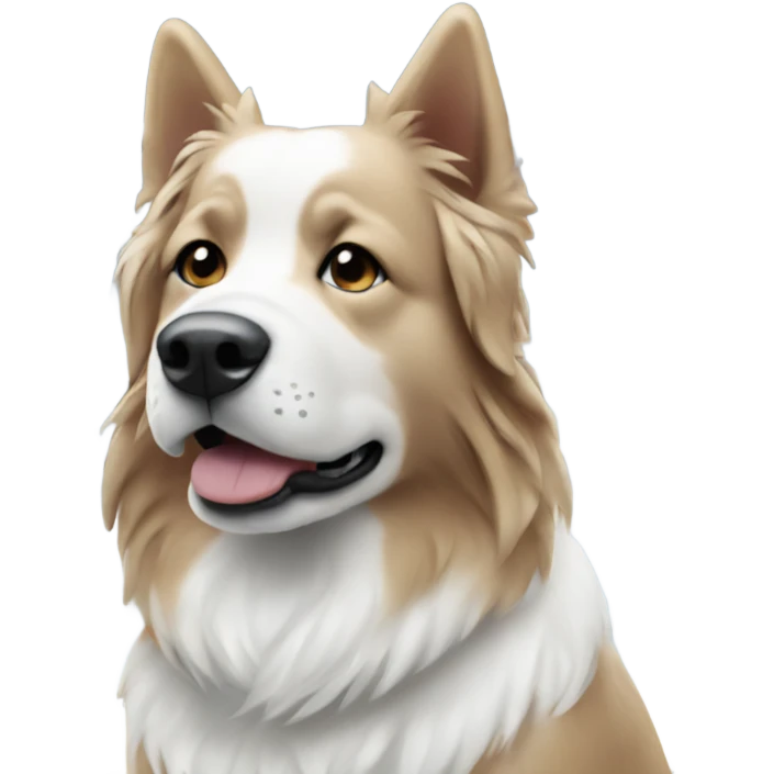 snowy dog among the trees emoji