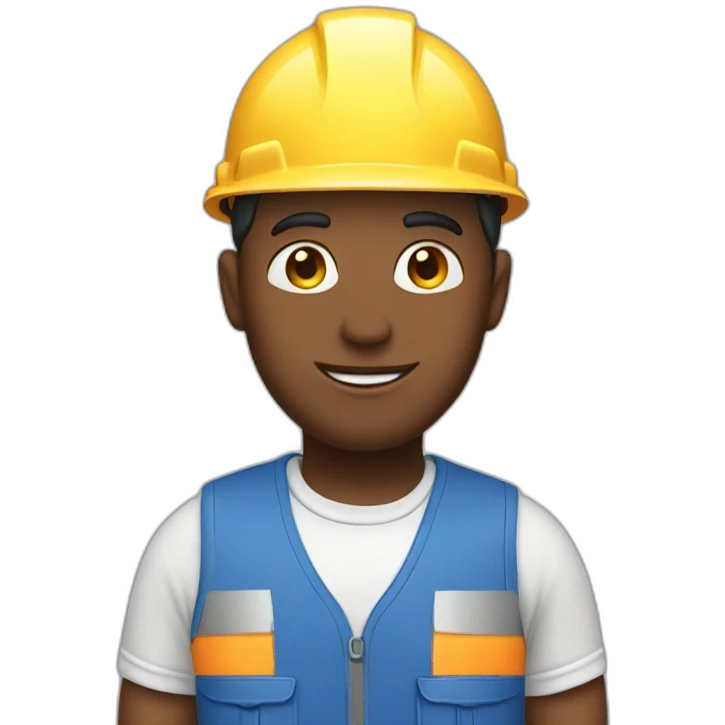 construction worker dressed in blue emoji