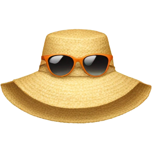 sunglasses near sunhat emoji