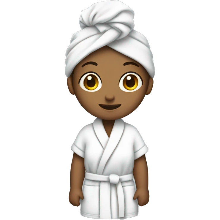 A girl in a bathrobe and with a towel on her head emoji