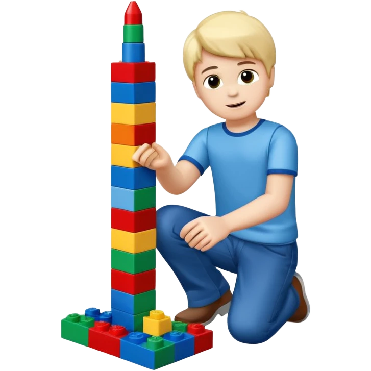 boy playing with legos full body emoji