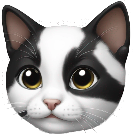 Black and white kitten  emoji