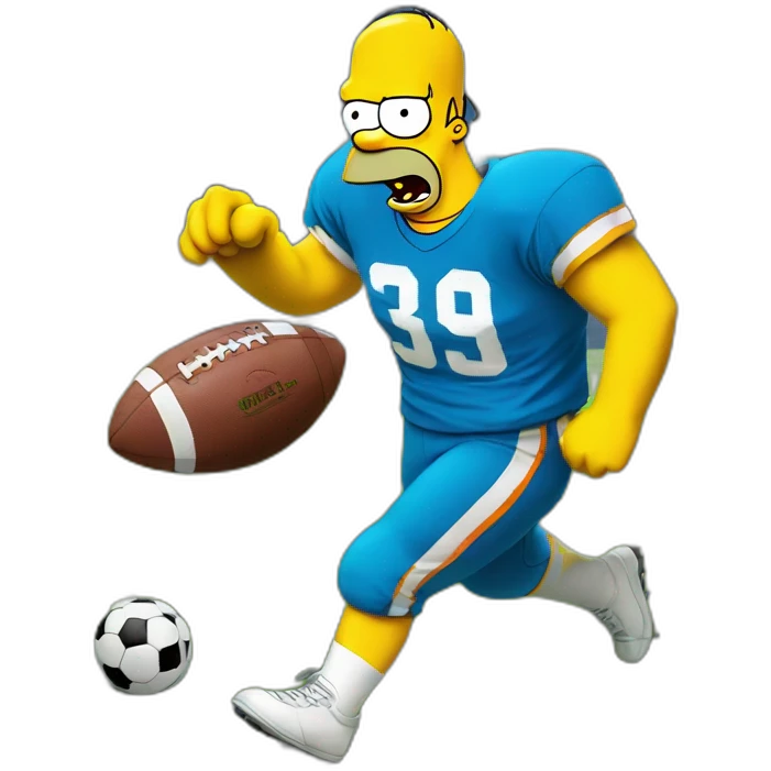 homer simpson playing football emoji