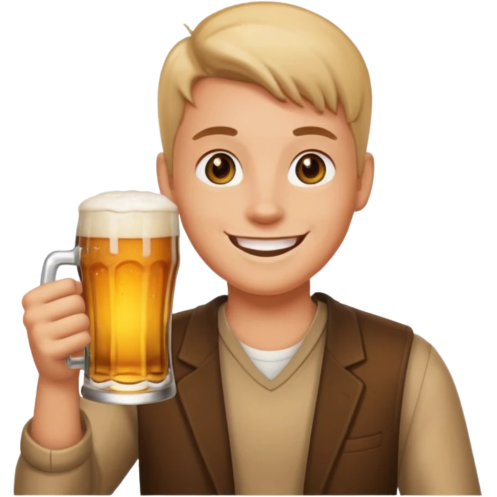 Emoji con cerveza en la mano emoji