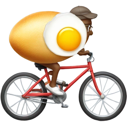 Fried egg riding a bike emoji