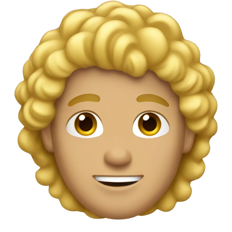Curly hair blonde guy emoji