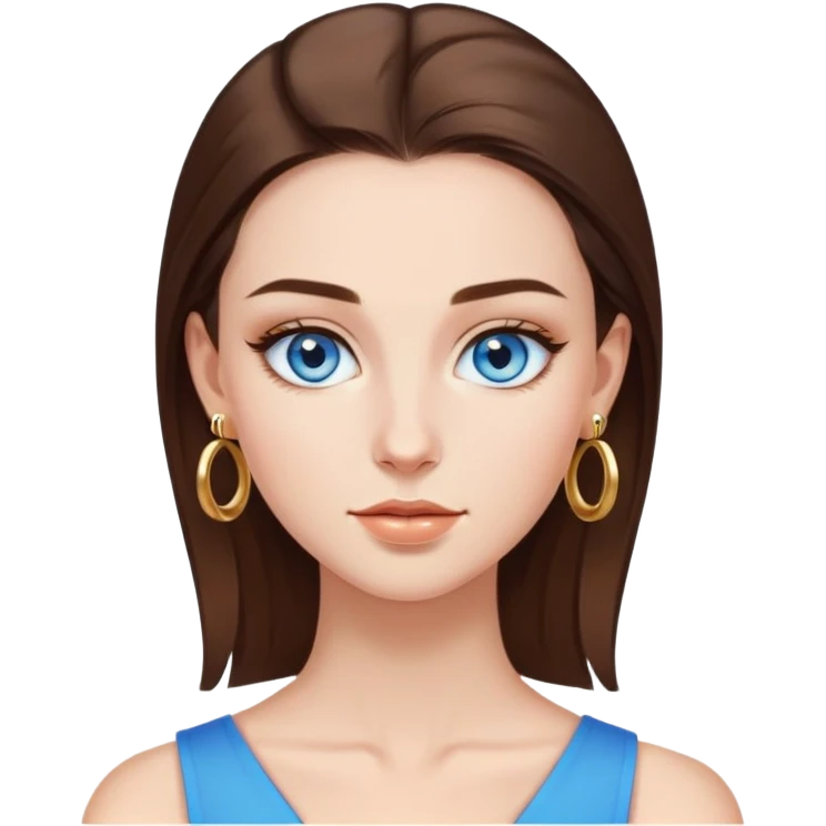 girl with clear skin, bright eyes, healthy hair, clean girl look, slicked-back hair, gold hoops emoji