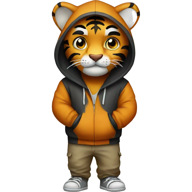 Tiger in a hoodie emoji
