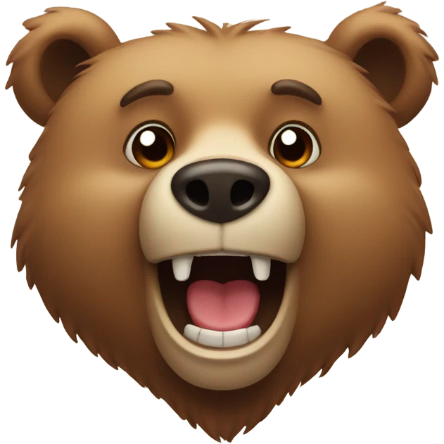 Bear making a funny face emoji