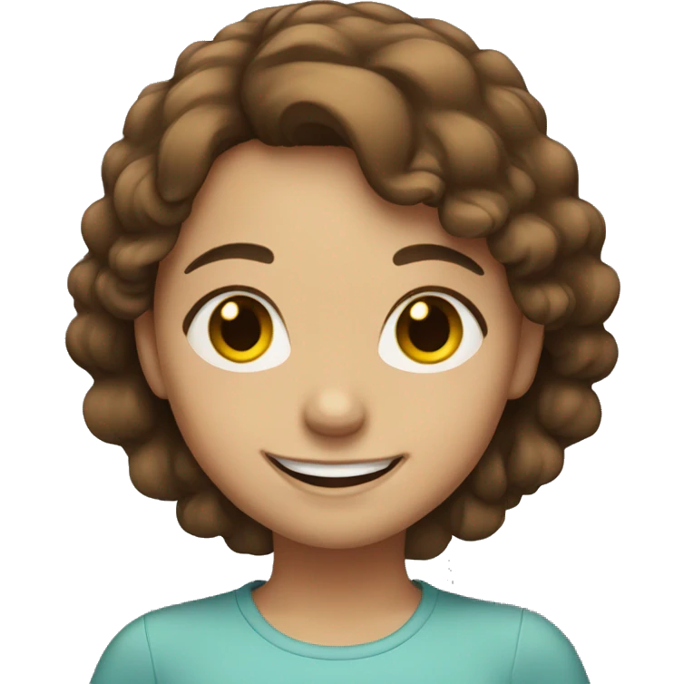 smiling girl with brown hair emoji