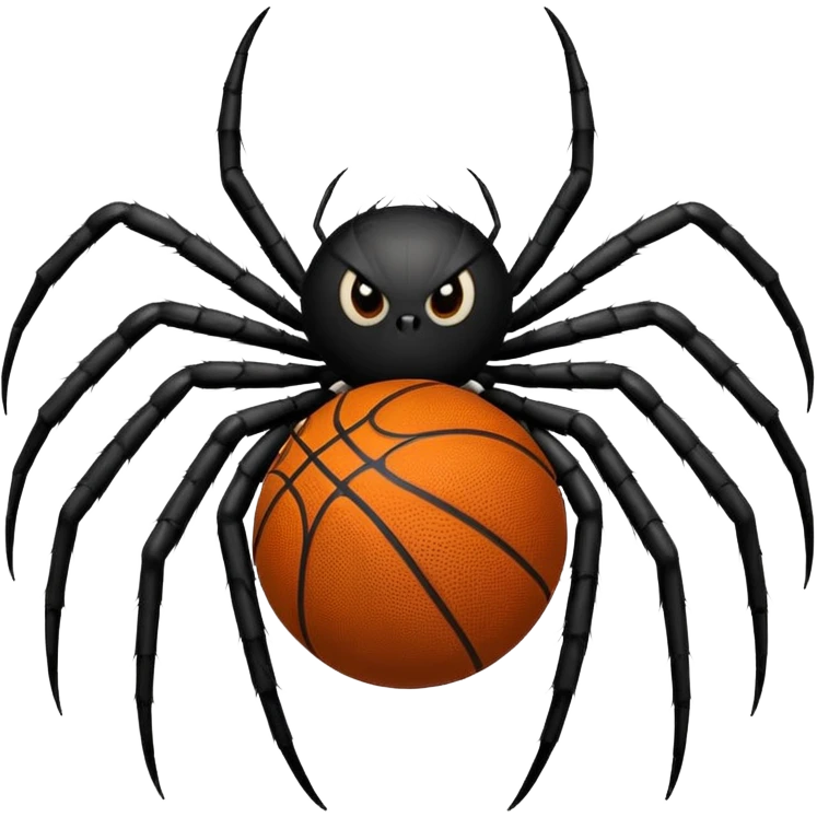 A spider with a basketball emoji