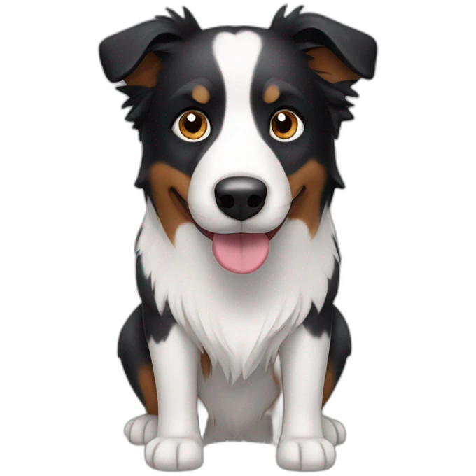Dog, border collie, short hair, back and White, Big mole on snout emoji