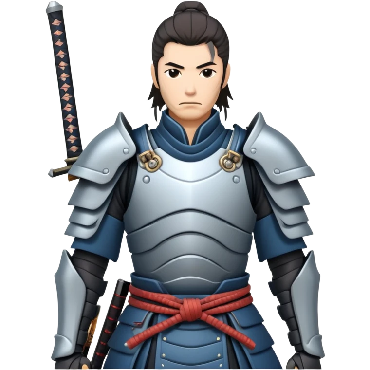 male tech nomad samurai with cybernetic armor and katana emoji