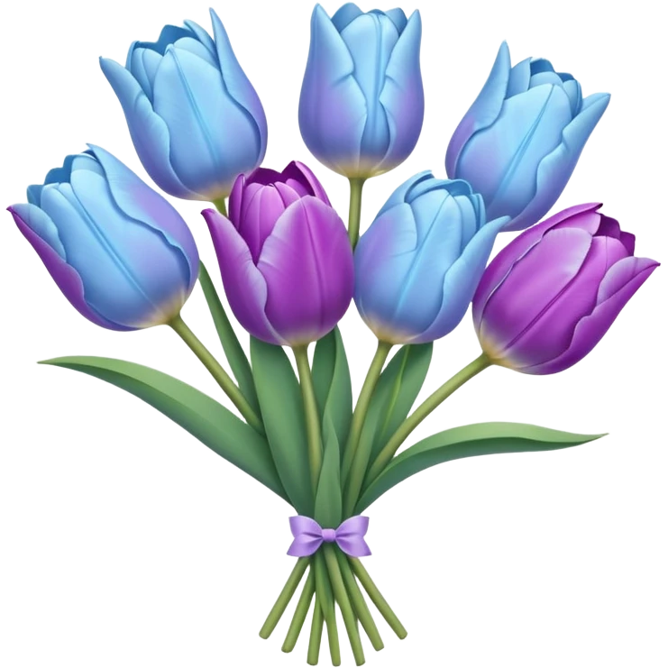 light blue and light purple tulip bouquet emoji