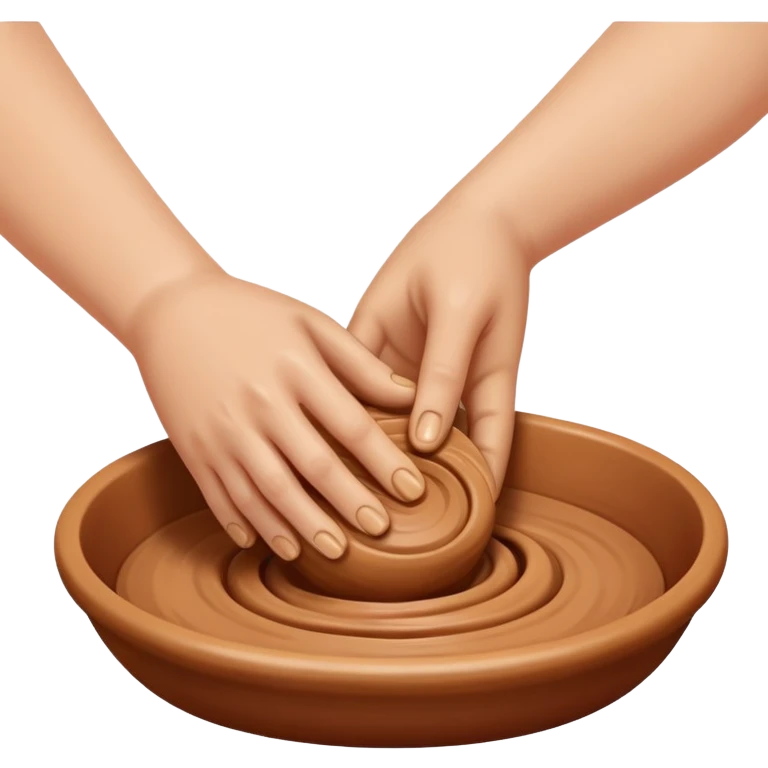 Hands kneading pottery clay emoji
