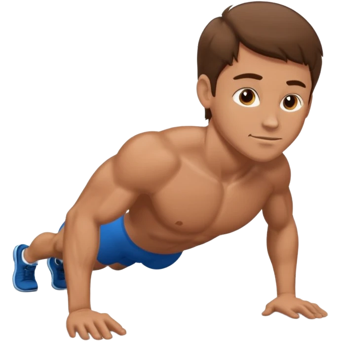 White man brown hair doing pushups  emoji