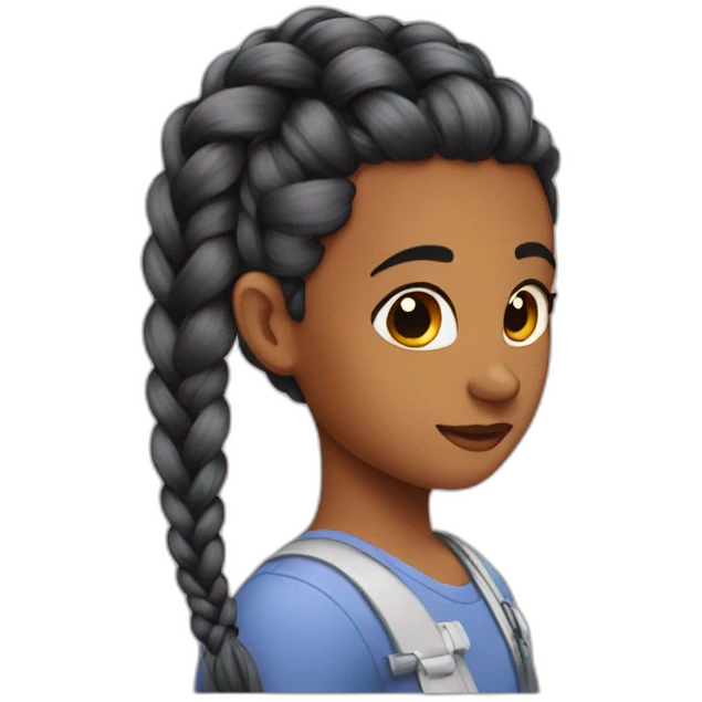 red hear braids emoji