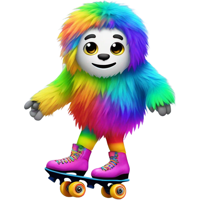 a skating rainbow yeti  emoji