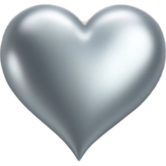 gradient silver heart emoji