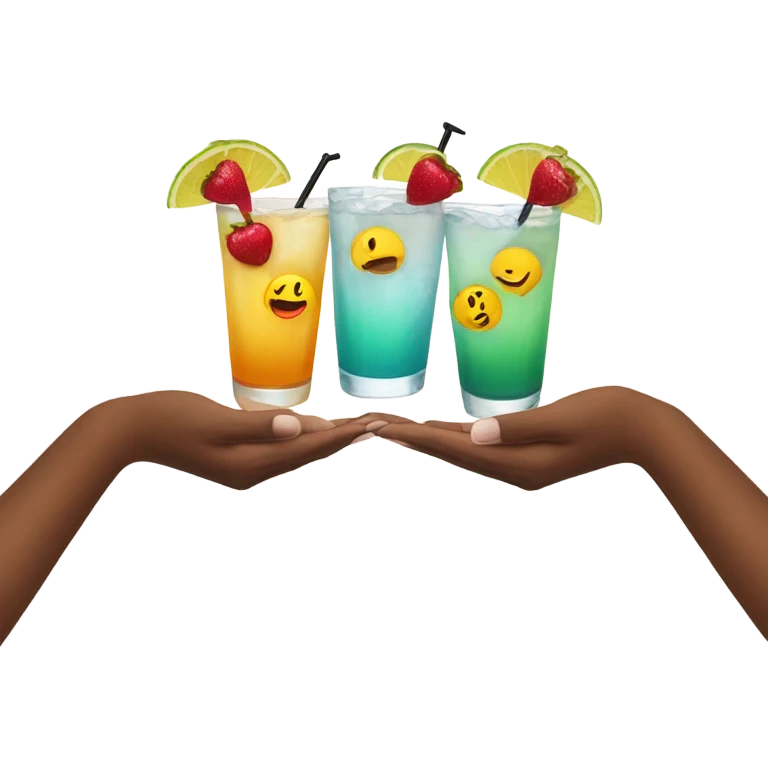 Three cocktails in hands emoji