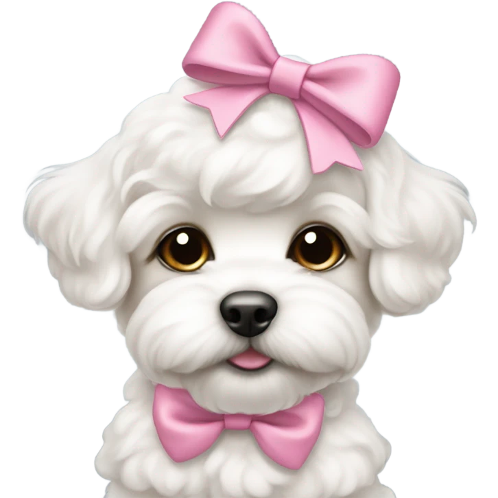 Schichon puppy pink bow emoji