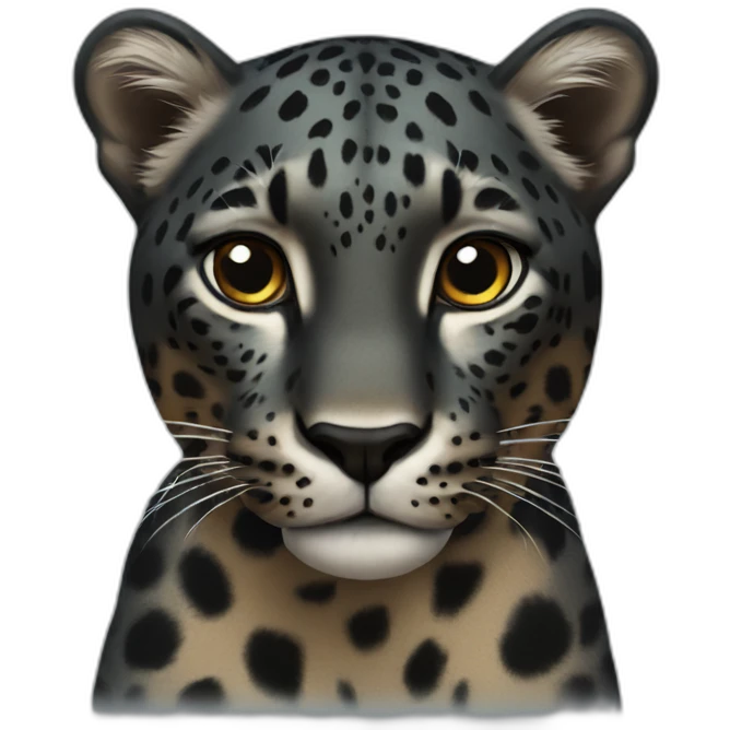 melanistic leopard face emoji