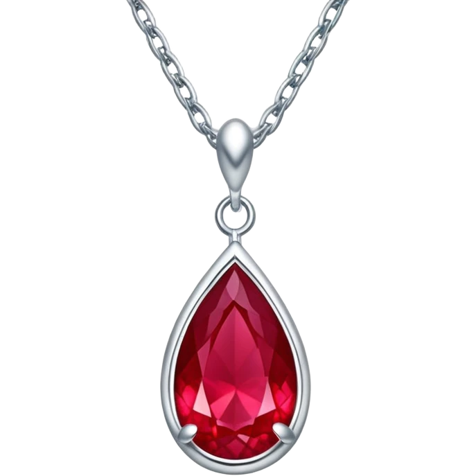 A silver chain with a fiery ruby teardrop, symbolizing passion, self-love, and phoenix-like transformation — a glowing talisman of power and renewal.” emoji