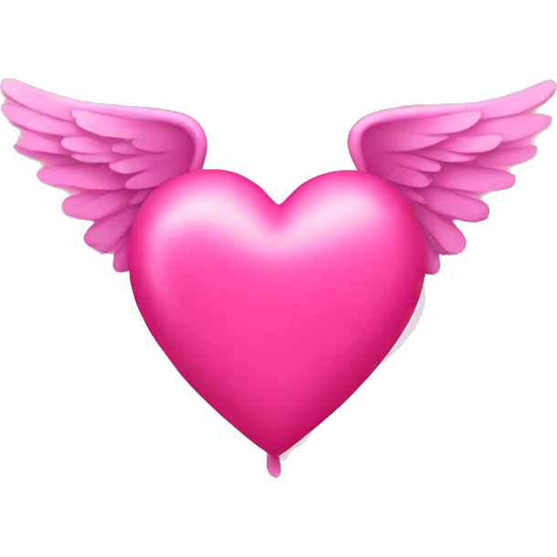 Flying pink heart emoji