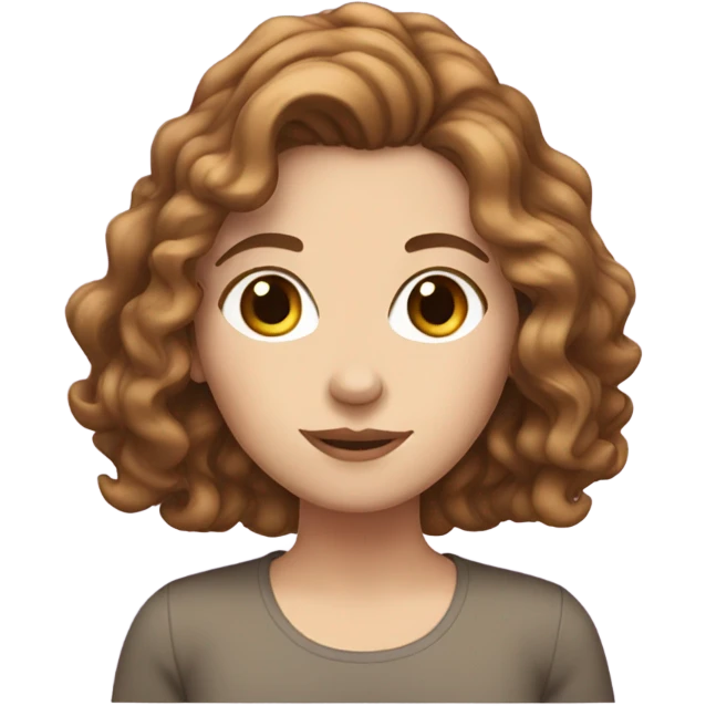 white girl with brown wavy hair  emoji