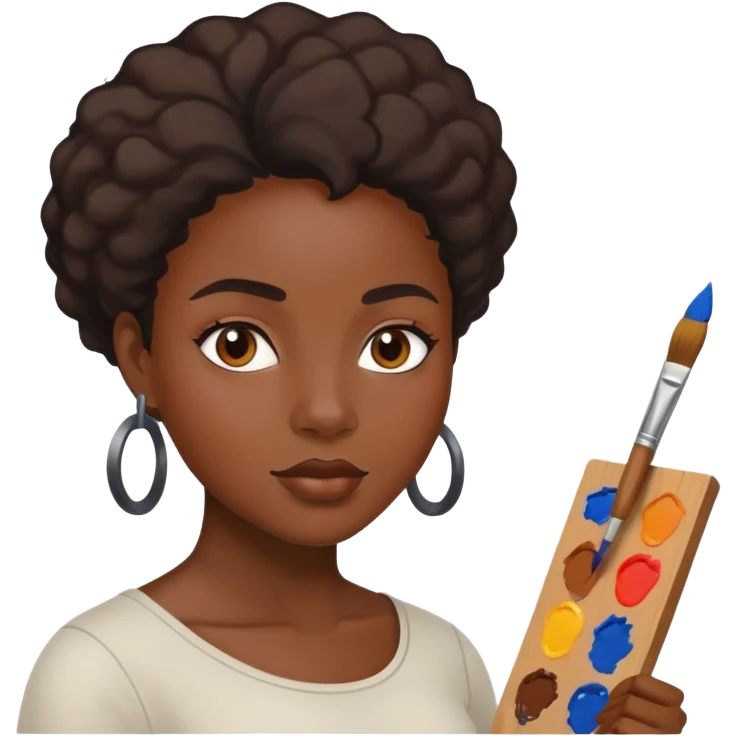 black women painting on canvas emoji