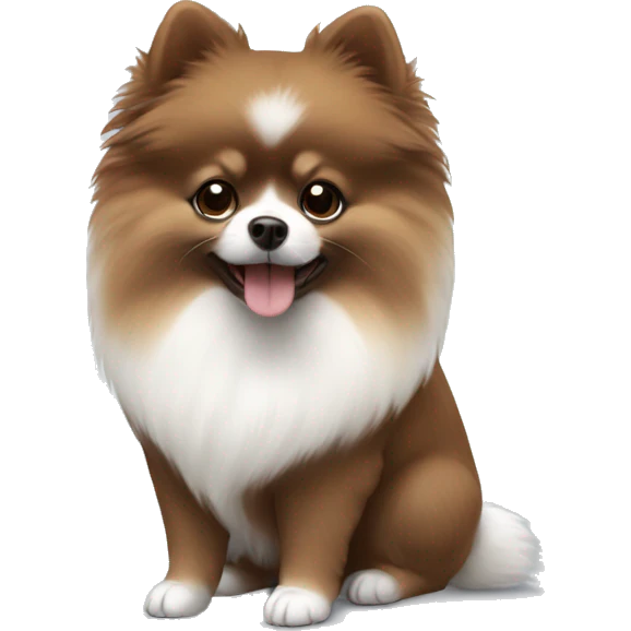 white and chocolate brown pomeranian emoji
