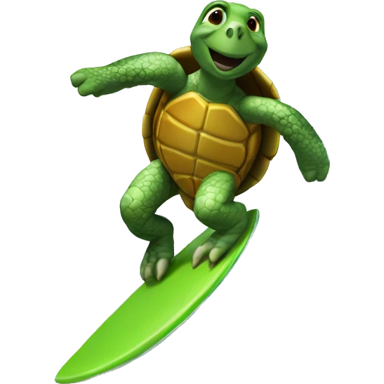 Turtle surfing emoji